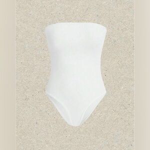 SHEIN White Strapless Bodysuit